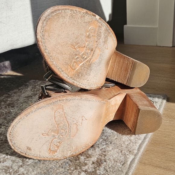 FREEBIRD Tan Leather Heeled Sandals - Picture 6 of 8
